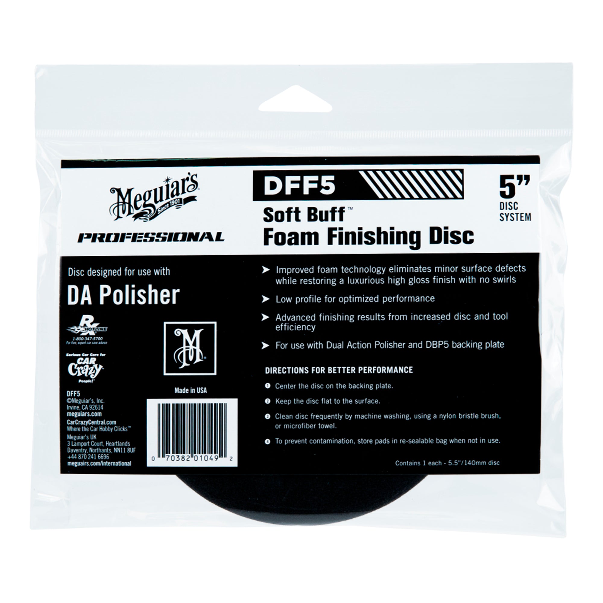 SOFT BUFF FOAM FINISHING DISC 5"