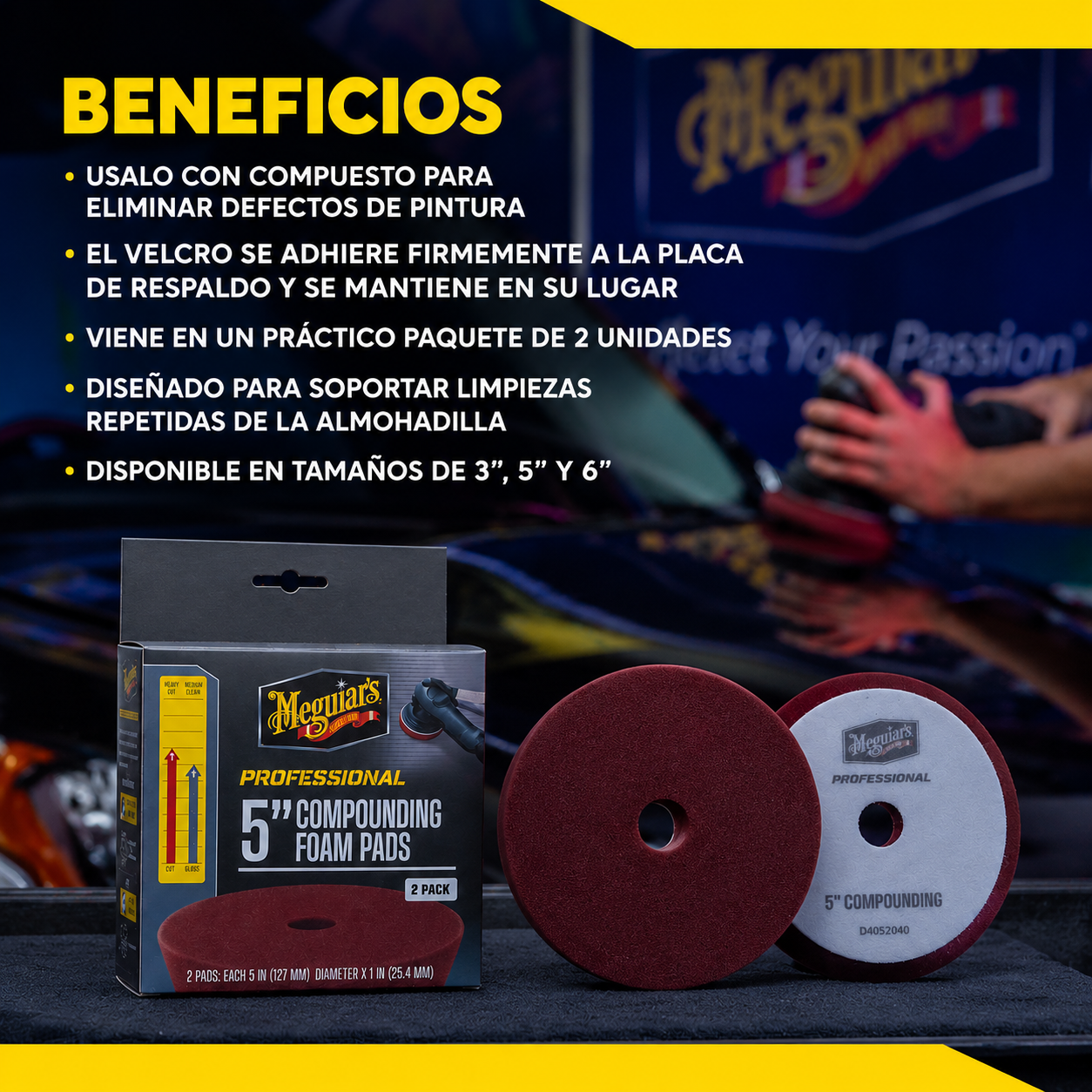 MEGUIAR'S PROFESSIONAL 5" PAD DE CORTE - Pack 2ud