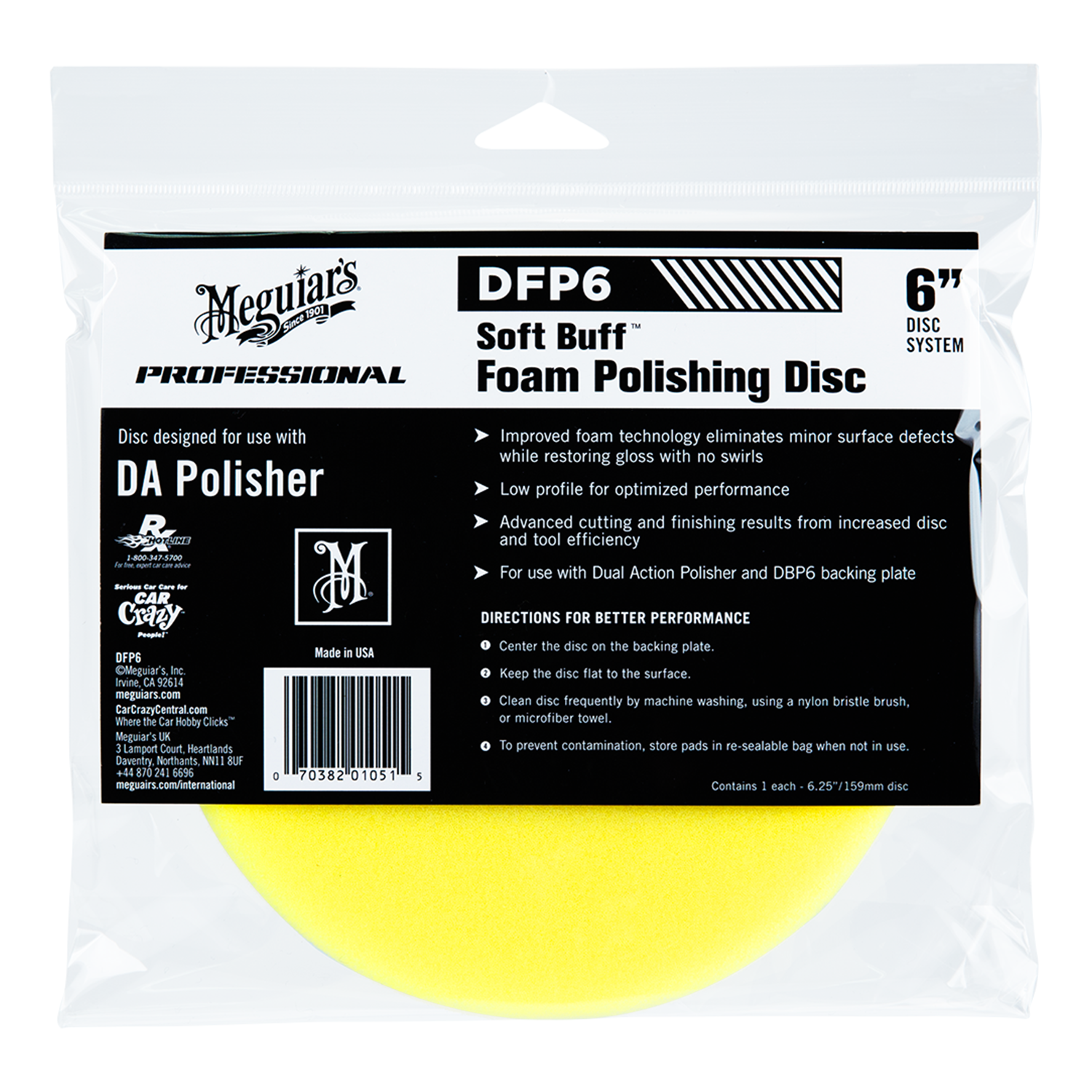 SOFT BUFF FOAM POLISHING DISC 6"