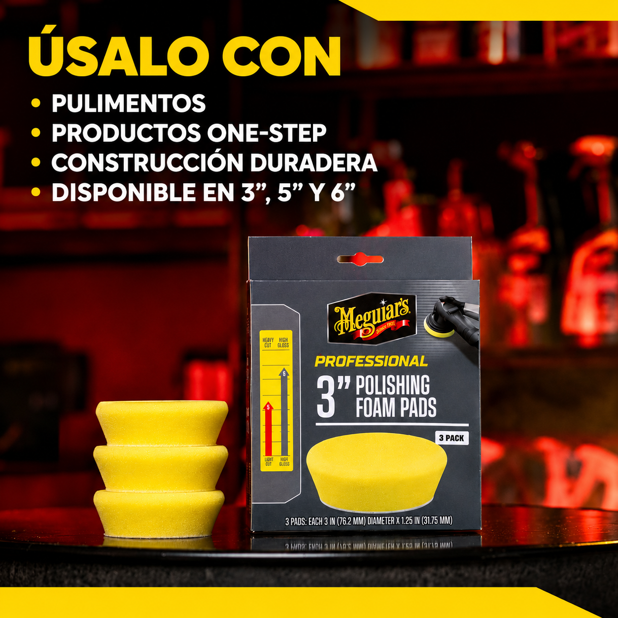 MEGUIAR'S PROFESSIONAL 3" PAD DE PULIDO - Pack 3ud