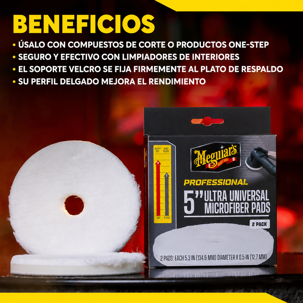 MEGUIAR'S PROFESSIONAL 5" MICROFIBER PAD - Pack 2ud